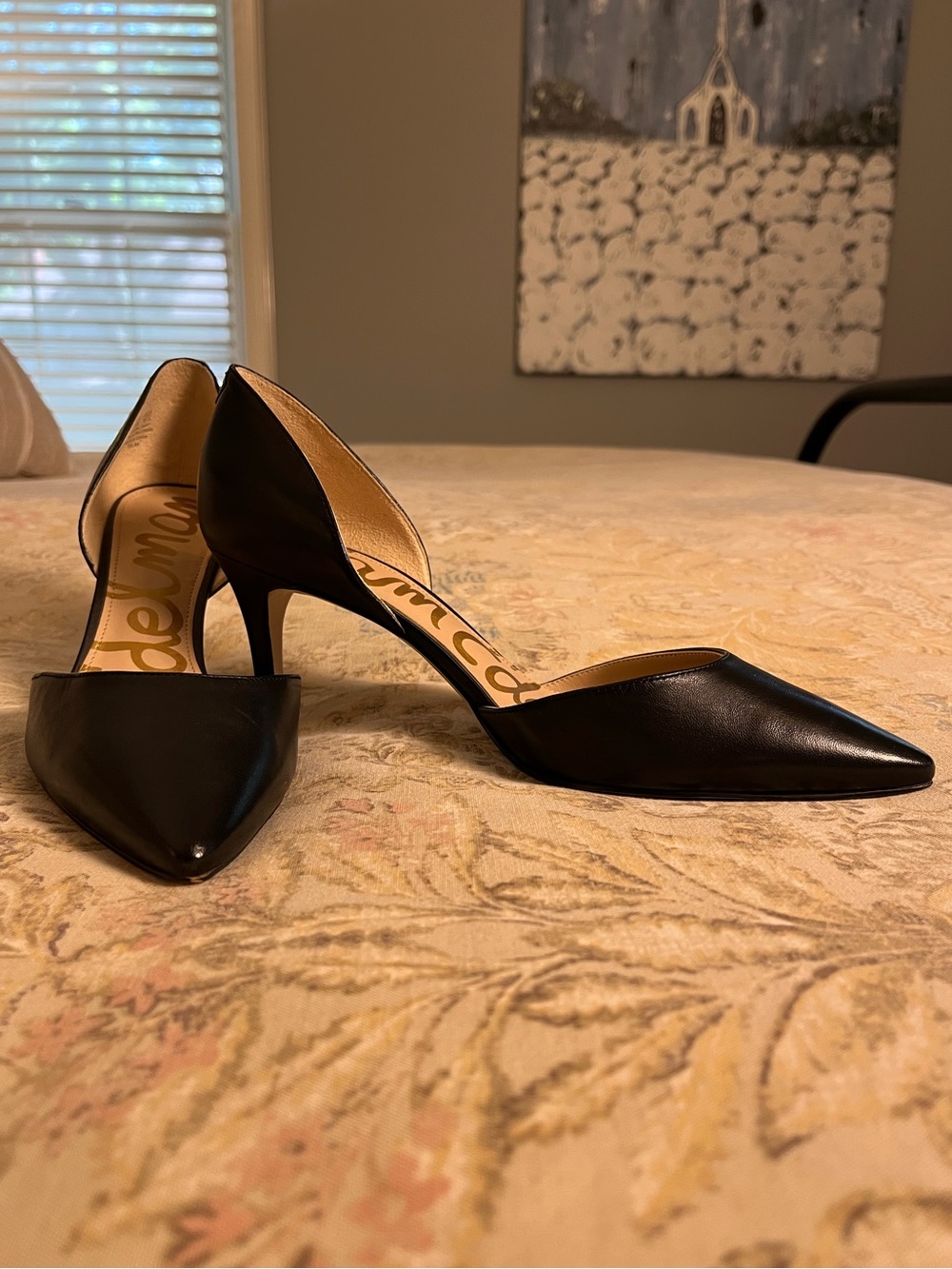Sam Edelman Jaina D’Orsay Black Leather 3” Stiletto Pumps. 8.5 - Picture 2 of 7